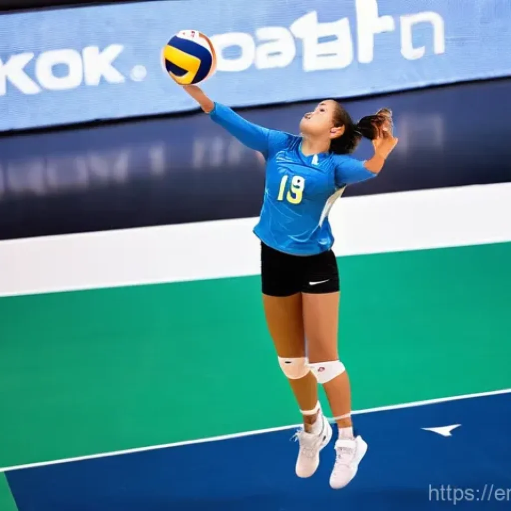 배구 트레이닝의 과학적 접근 - **Dynamic Volleyball Spike - Peak Biomechanics**
    A highly athletic female volleyball player, in ...