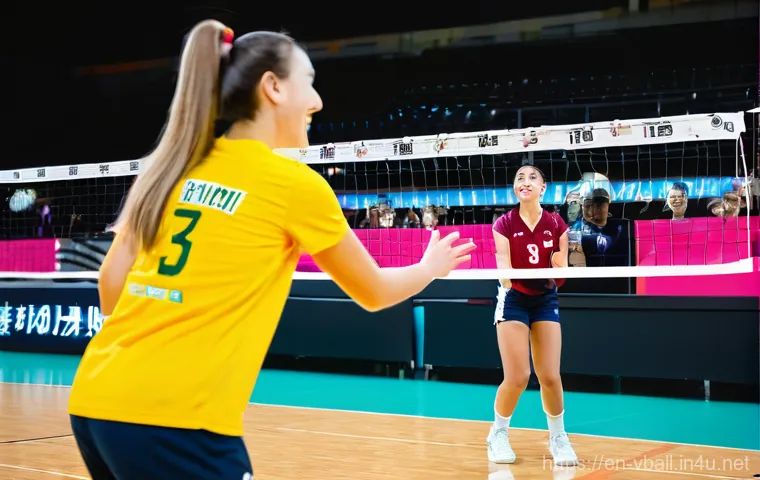 배구 팀 스폰서 유치 방법 - **Dynamic Game Action with Prominent Sponsorship:**
    "An intense, high-energy indoor volleyball m...