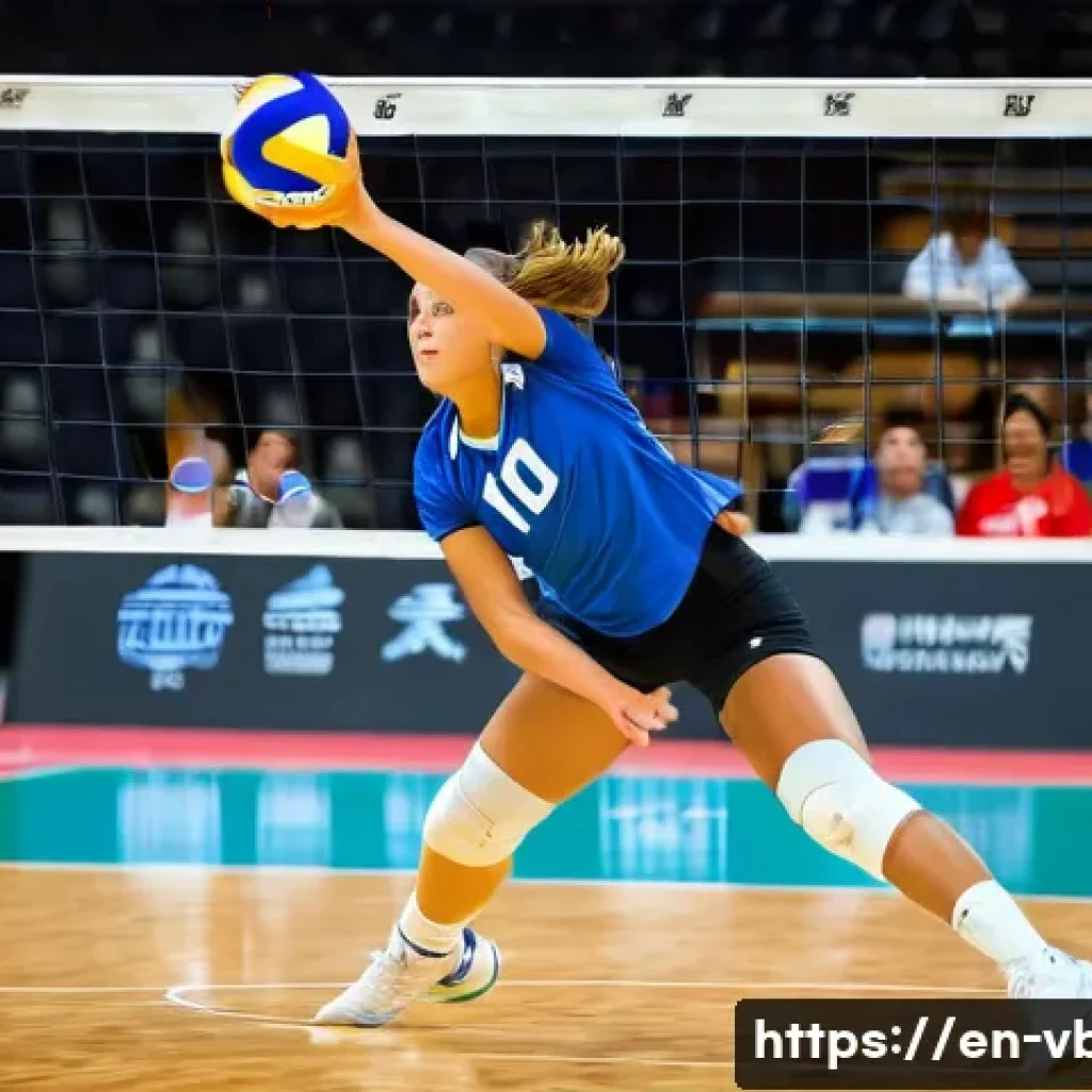 배구 경기 진행 매뉴얼 - **Image Prompt: The Dynamic Serve and Scramble**
A high-energy, wide-angle shot from a slightly ...