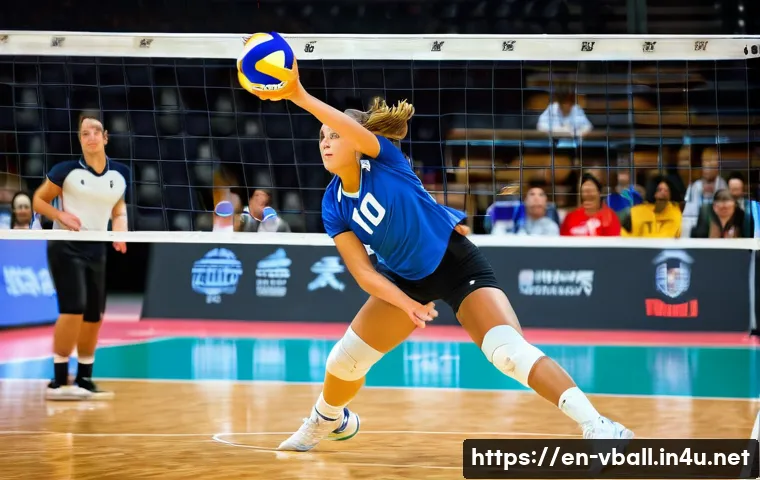 배구 경기 진행 매뉴얼 - **Image Prompt: The Dynamic Serve and Scramble**
    A high-energy, wide-angle shot from a slightly ...