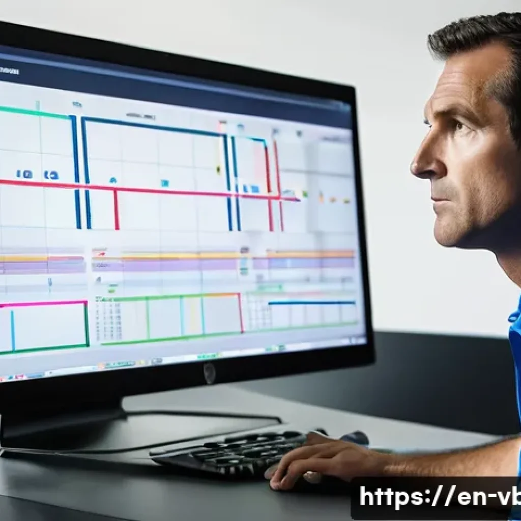 배구 경기 기록 관리 - **Prompt:** A focused male volleyball coach in his mid-40s, with an athletic build, wearing a clean,...