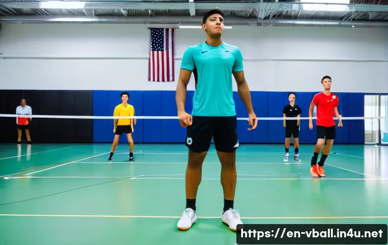 배구 초보자가 주의해야 할 점 - A dynamic volleyball training scene featuring a diverse group of young adult players practicing prop...